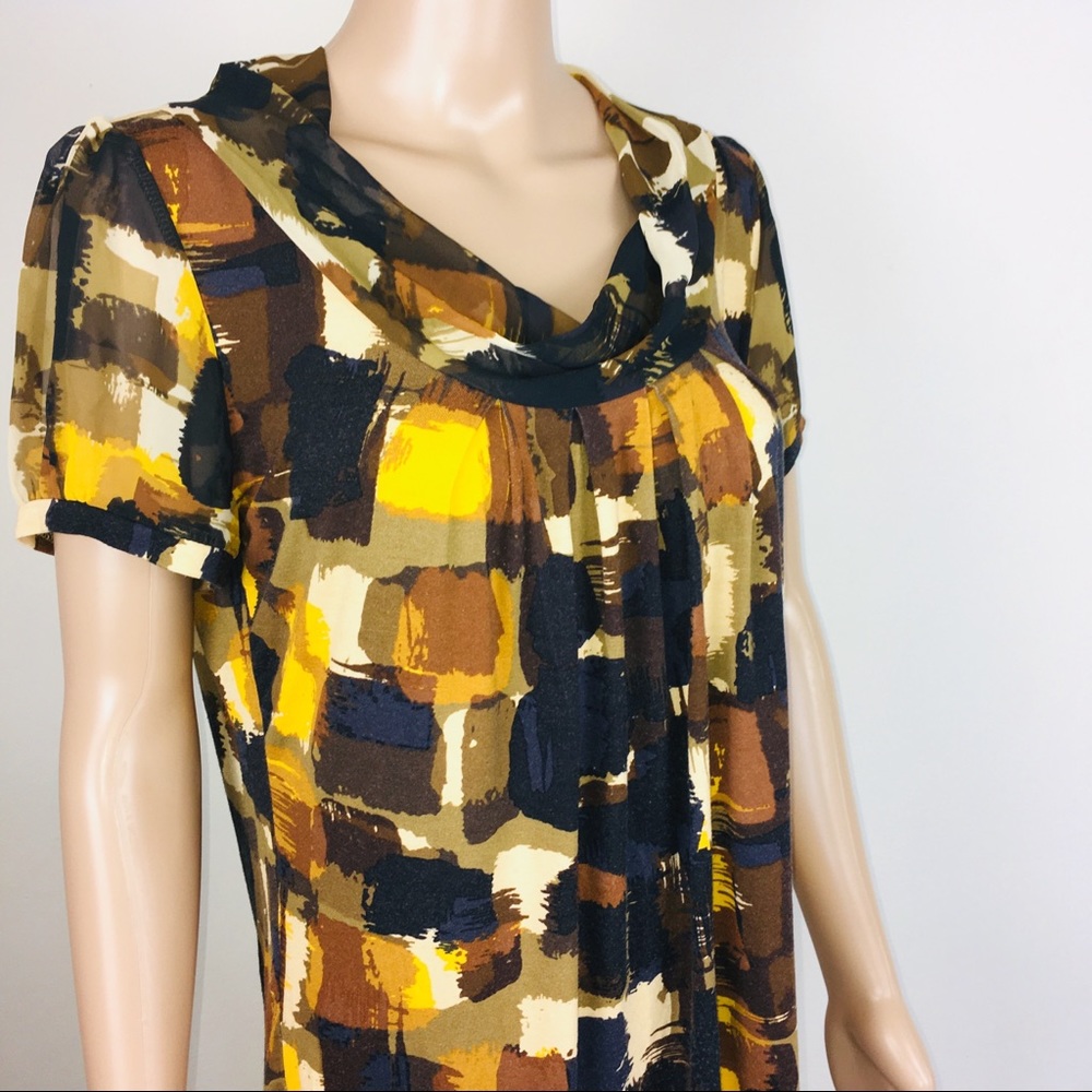 New York & Company Colorful Pattern Design Top - Picture 2 of 5